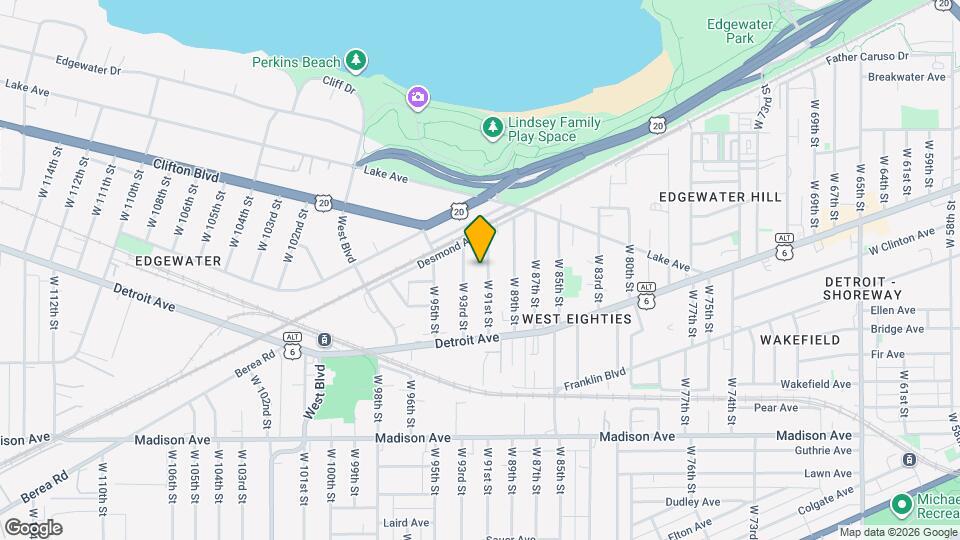 1316 W 91st St, Unit #2 Mapa y Detalles de la Ubicación