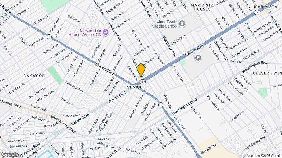 1107 Venice Blvd. Map and Location Details