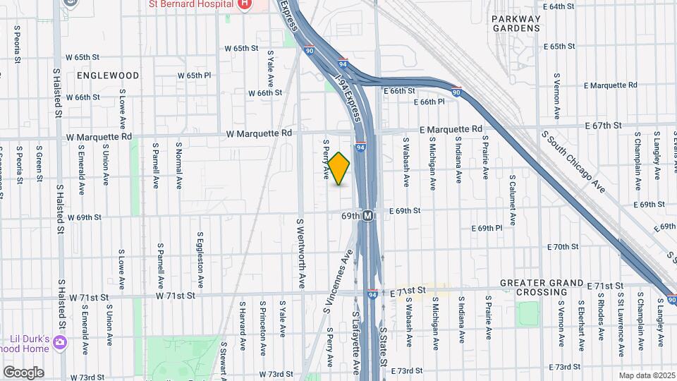 6825 S Perry Ave Map and Location Details