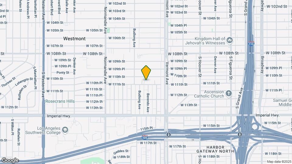 1108 W 110th St Mapa y Detalles de la Ubicación