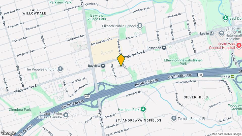 12 Rean Dr, Unit 611 Map and Location Details