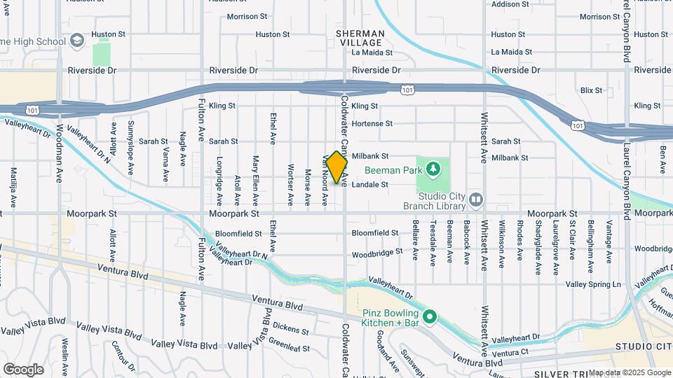 4443 Coldwater Canyon Ave Map and Location Details