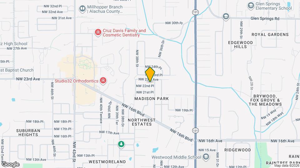 3702 NW 22nd Pl Map and Location Details