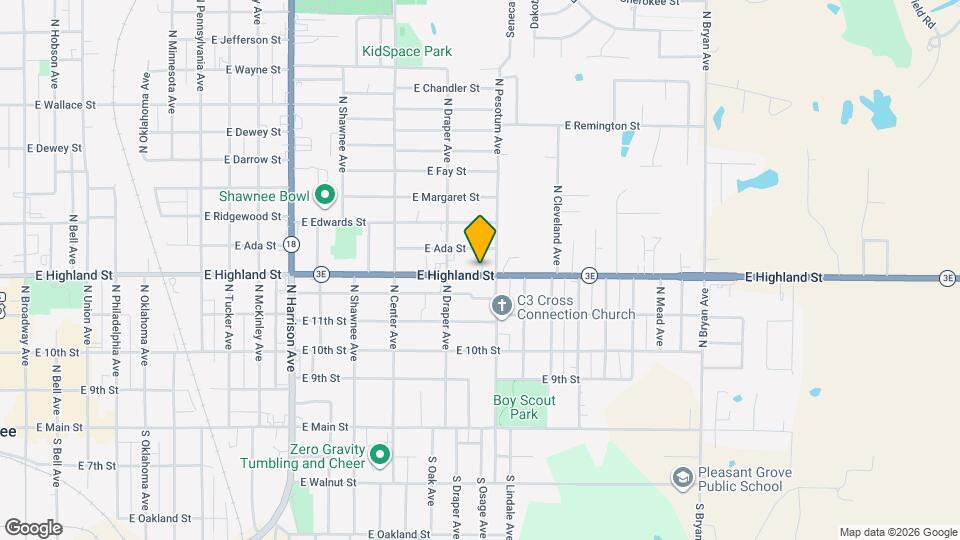 1332 E Highland St, Unit D Map and Location Details