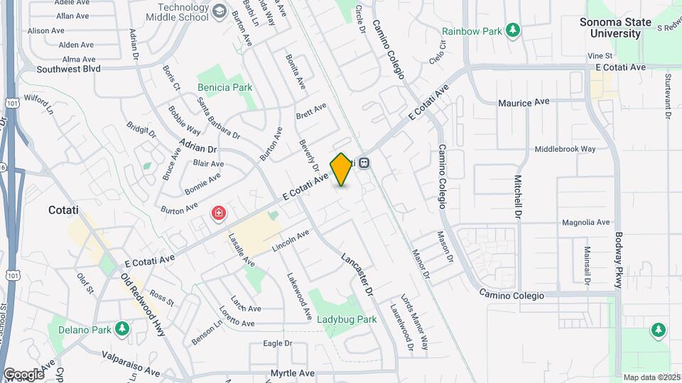 850 E Cotati Ave Map and Location Details