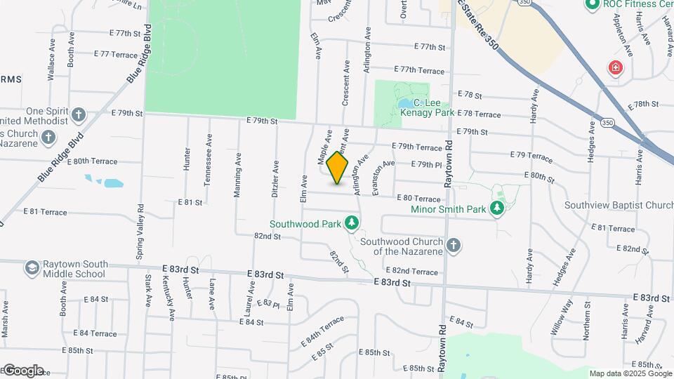 9404 E 80 Terrace Map and Location Details