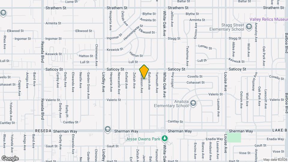 7512 Jamieson Ave Map and Location Details