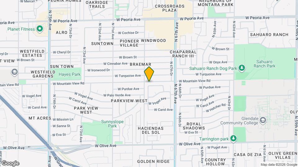 6838 W Ocotilla Ln Map and Location Details