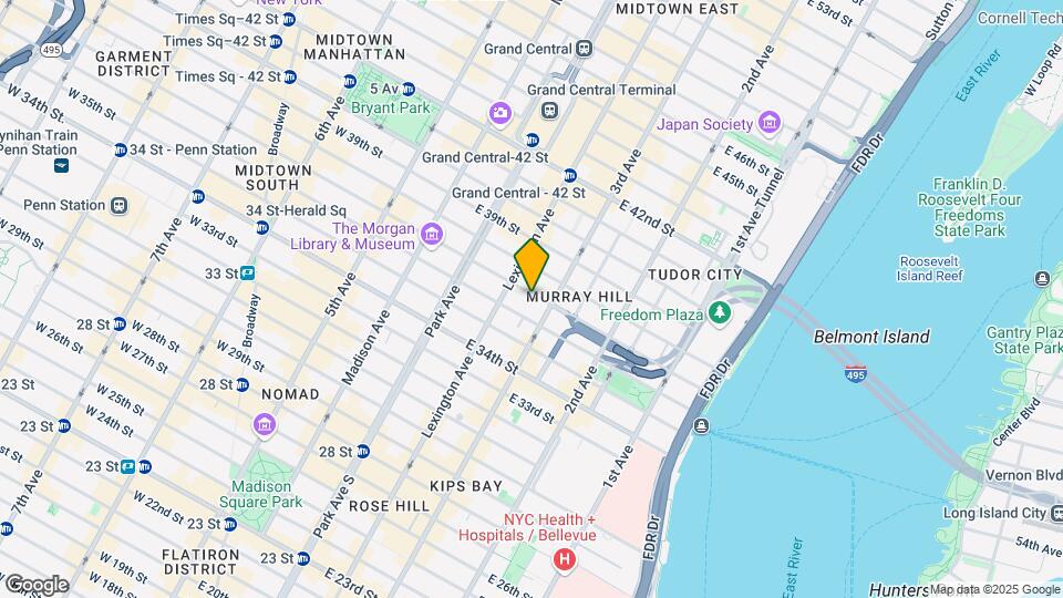 154 East 37th Street Map and Location Details