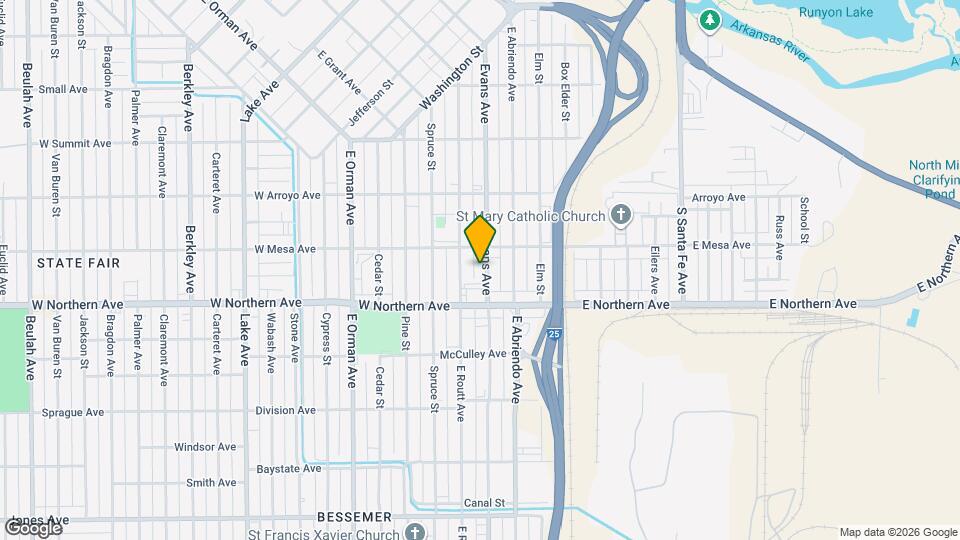 1219 E Evans Ave Map and Location Details