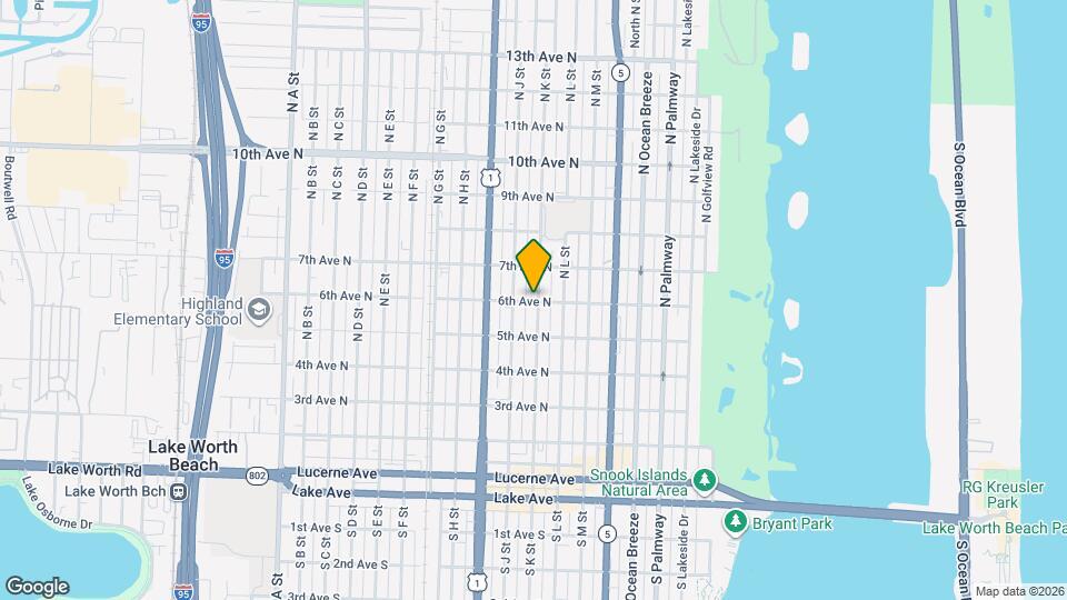 601 N K St Map and Location Details