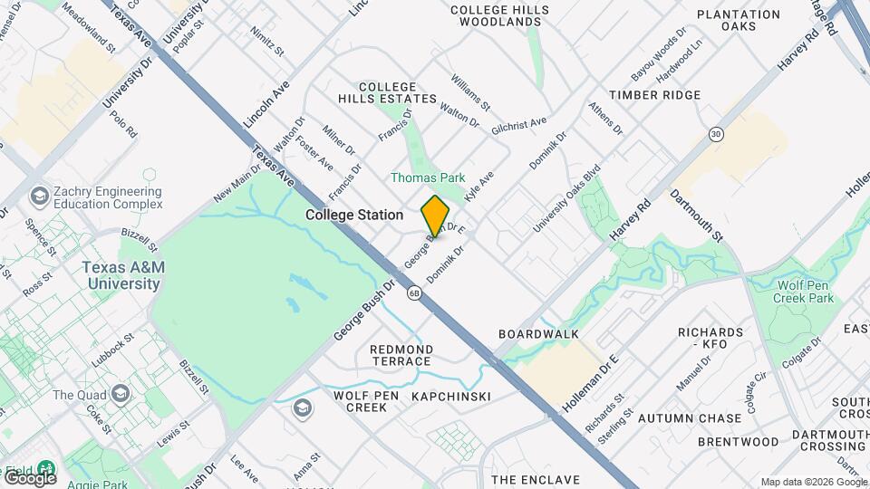 206 George Bush Dr E Map and Location Details