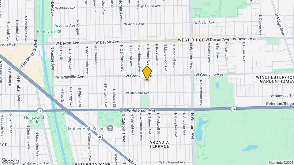 6134 N Talman Ave Map and Location Details