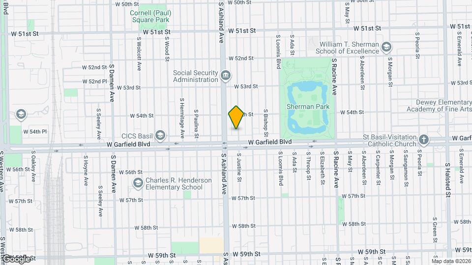5436 S Justine St Mapa y Detalles de la Ubicación