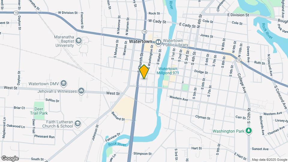 412 S Washington St, Unit Upper Map and Location Details