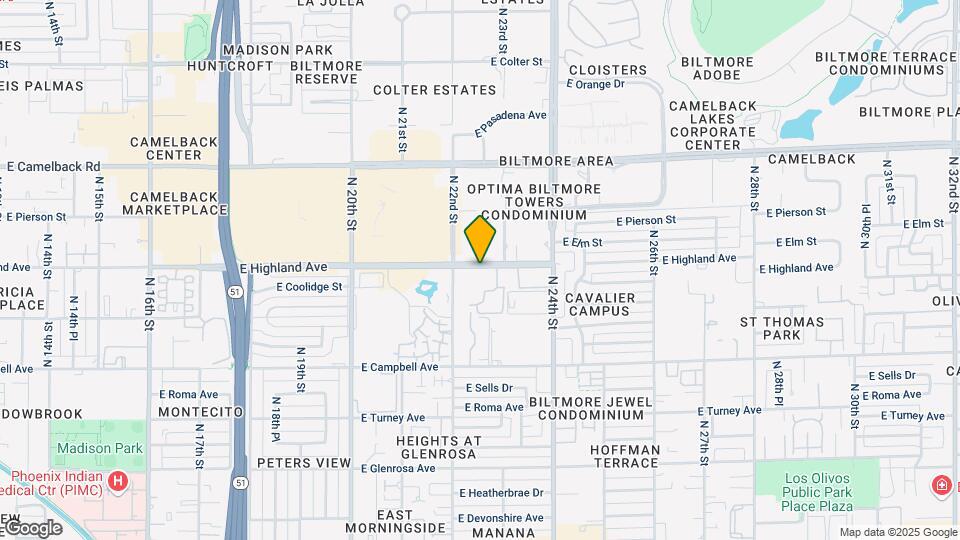 2233 E Highland Ave Map and Location Details