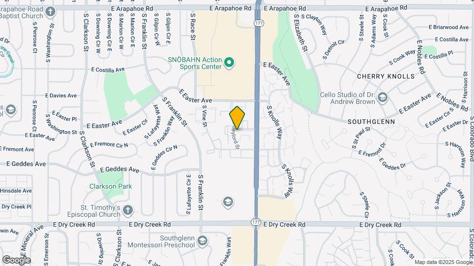 7220 South Gaylord Street, Unit Unit G Map and Location Details