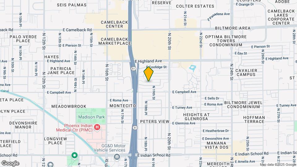 1832 E Minnezona Ave Map and Location Details