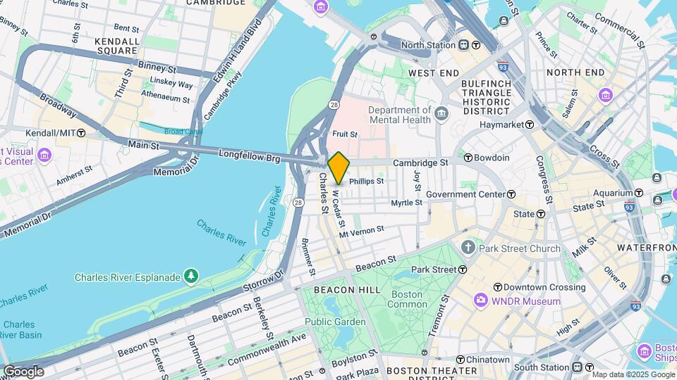 63 West Cedar St, Unit G Map and Location Details