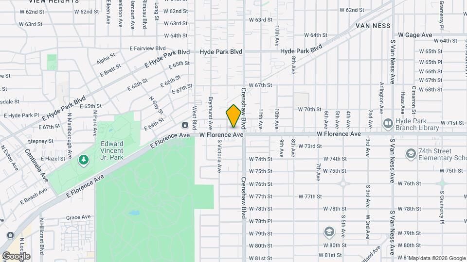 3421 W Florence Ave Map and Location Details