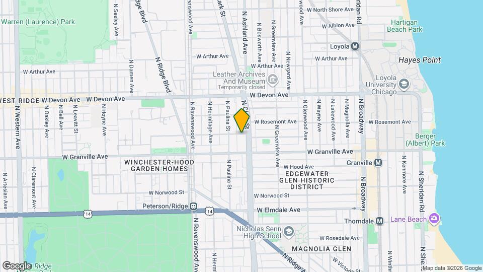 1623 W Thome Ave Map and Location Details