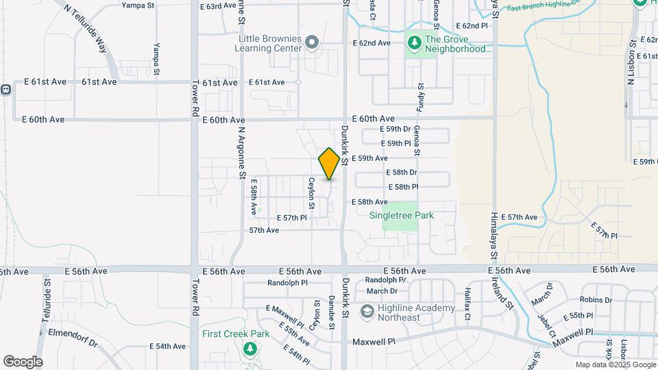19171 E 58th Ave Map and Location Details
