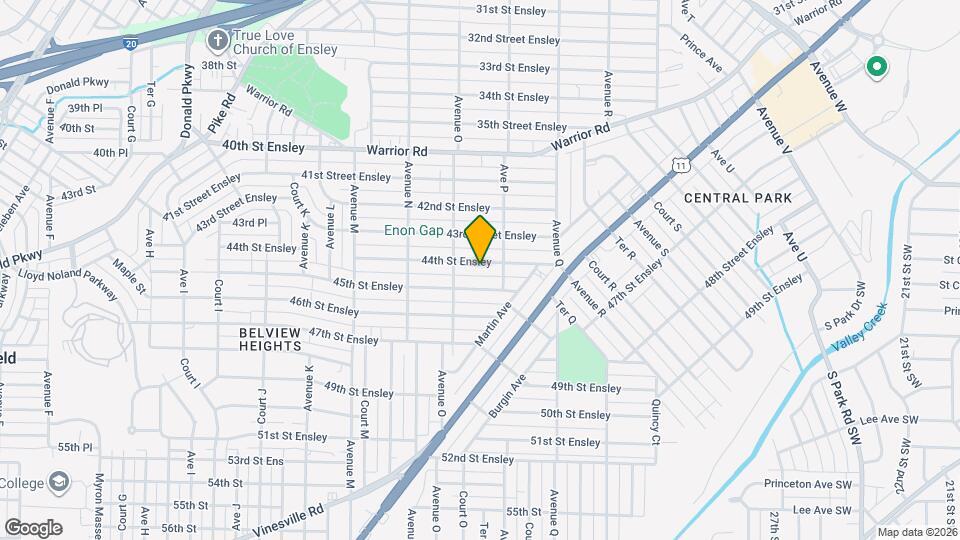 1523 44th St Ensley Map and Location Details