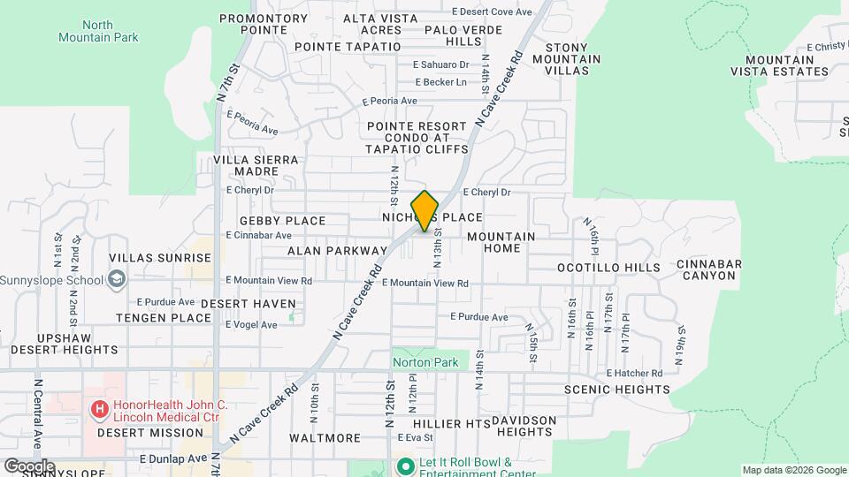 1241 E Cinnabar Ave Map and Location Details