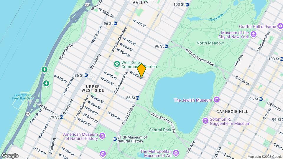 8 W 90th St Map and Location Details