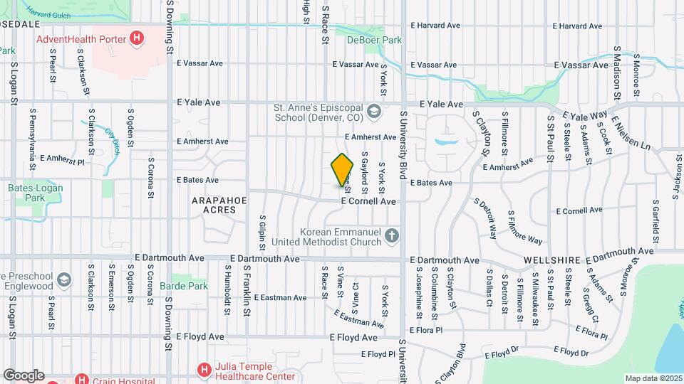 2985 S Vine St Map and Location Details
