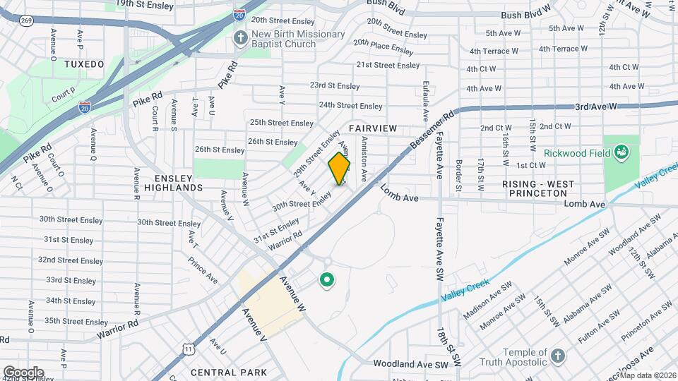 2529 30th Street Ensley Map and Location Details