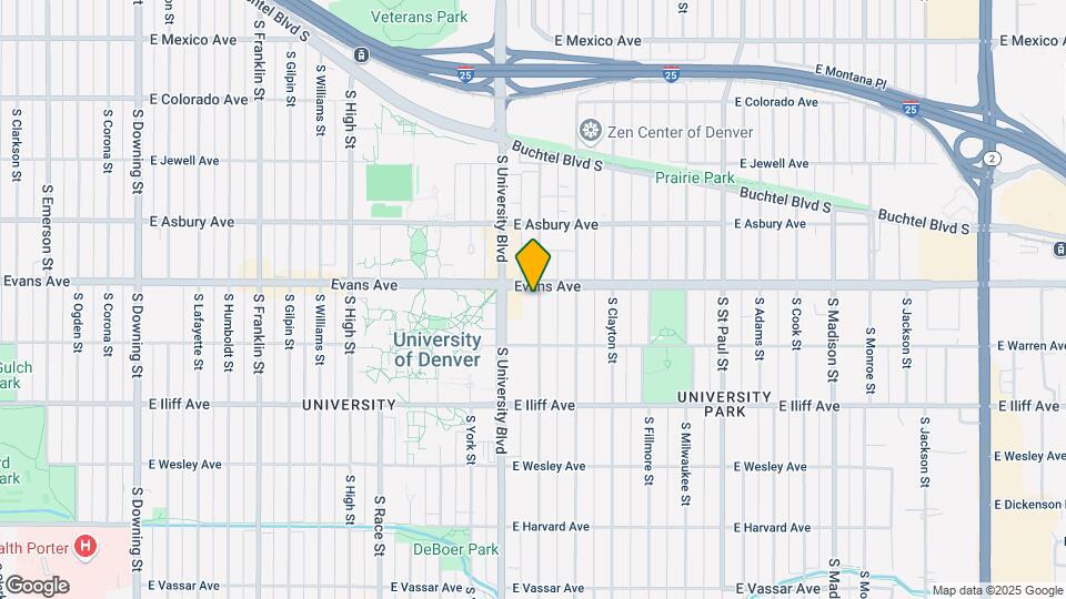 2121 S Josephine St Mapa y Detalles de la Ubicación