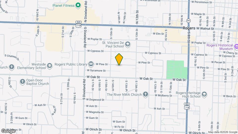 1404 W Pine St Map and Location Details