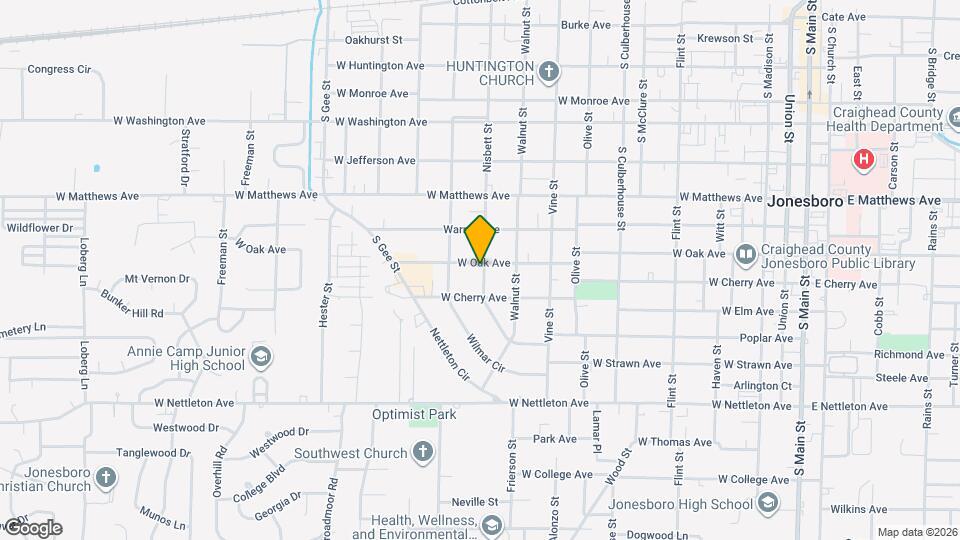 1101 W Oak Ave Map and Location Details