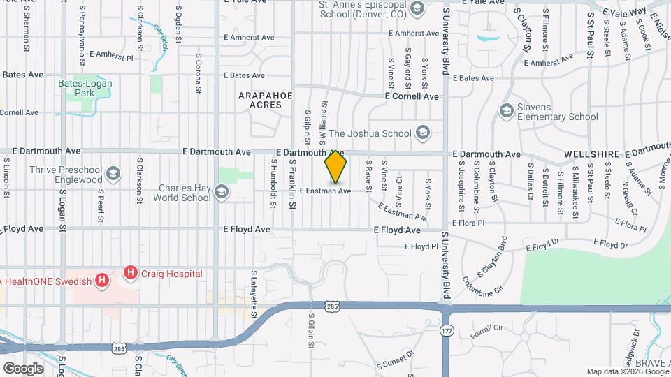 3180 S Williams St Map and Location Details