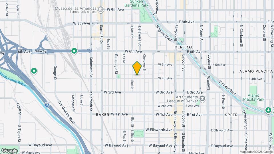415 W 4th Ave Map and Location Details