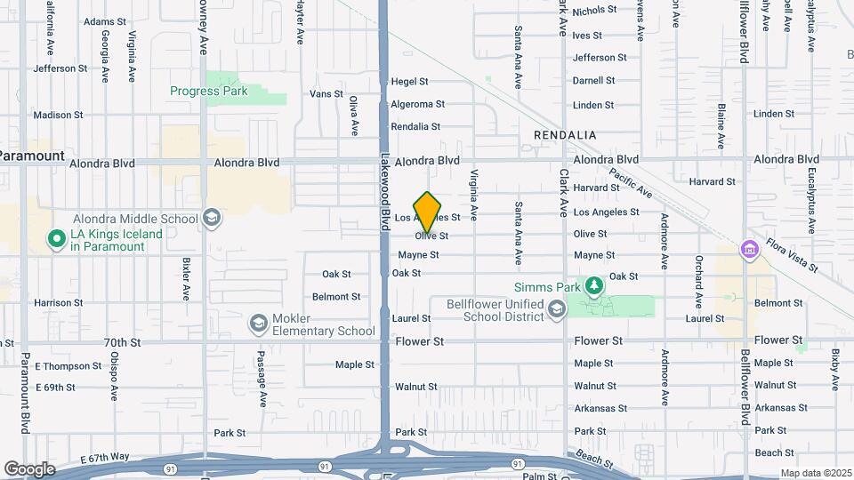 9050 Olive St Mapa y Detalles de la Ubicación