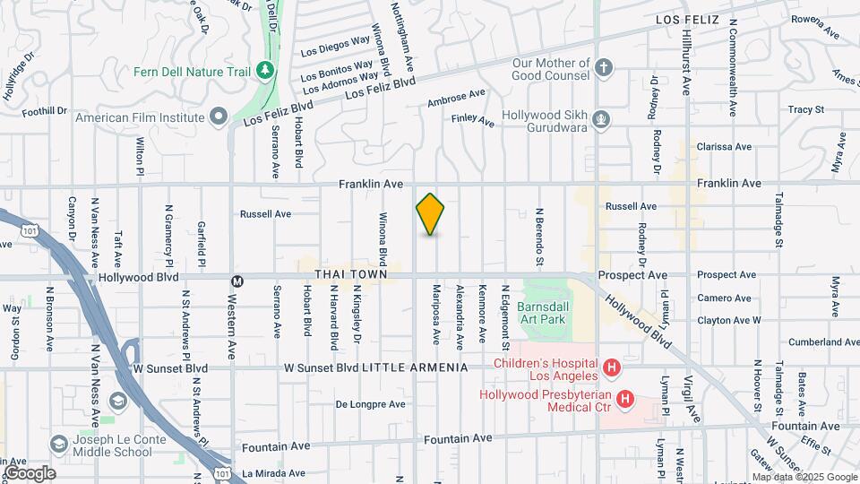 1745 N Mariposa Ave Map and Location Details