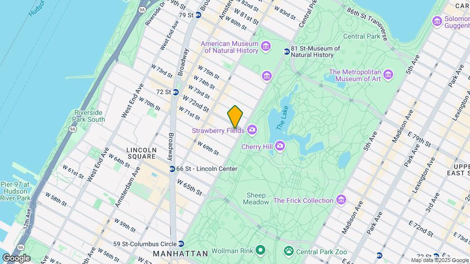 115 Central Park West Map and Location Details