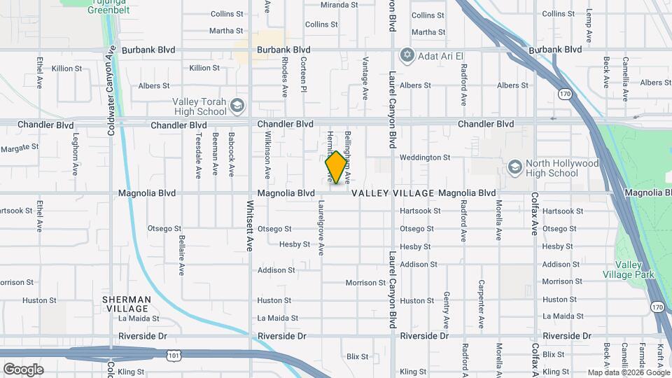 12243 Magnolia Blvd Map and Location Details