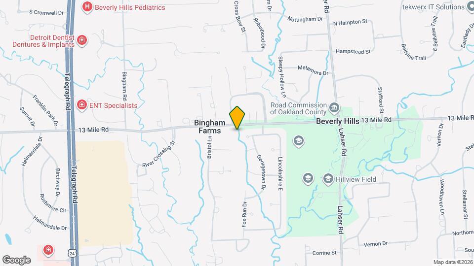 22987 W 13 Mile Rd Map and Location Details