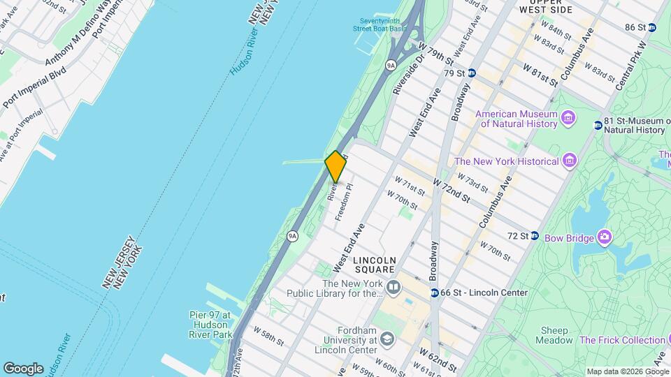 Trump Place - 180 Riverside Blvd Map and Location Details