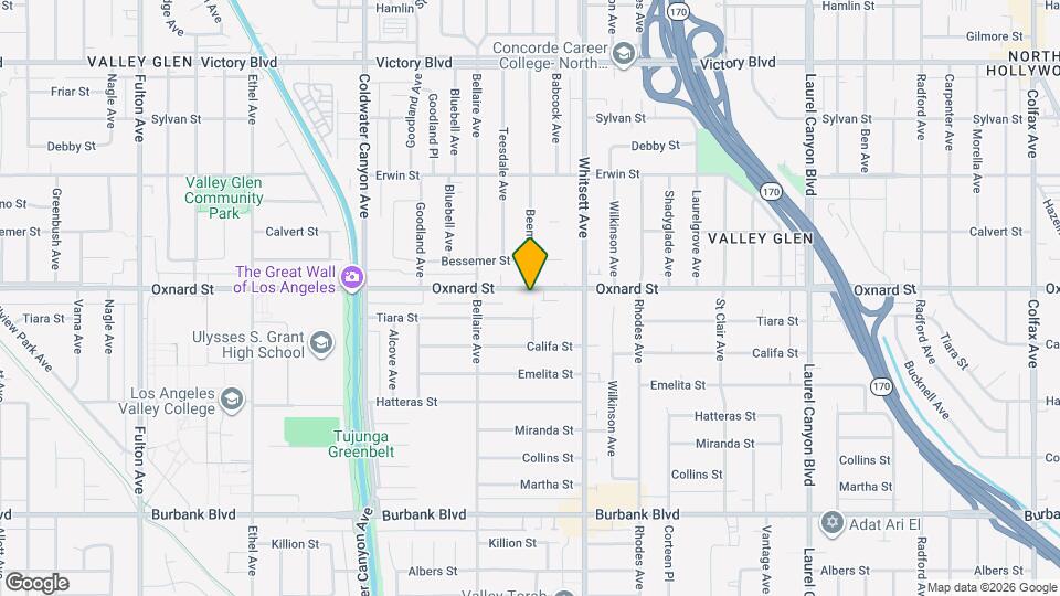 12606 Oxnard St Map and Location Details