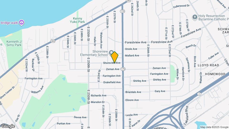 25730 Shoreview Ave Mapa y Detalles de la Ubicación