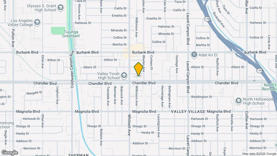 12423 1/2 Chandler Blvd Map and Location Details