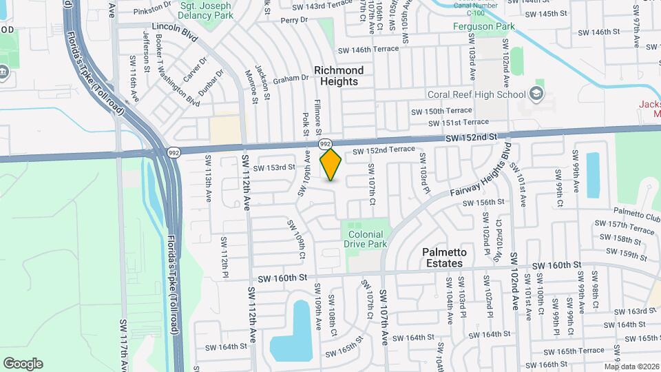 10835 SW 154th Terrace Map and Location Details