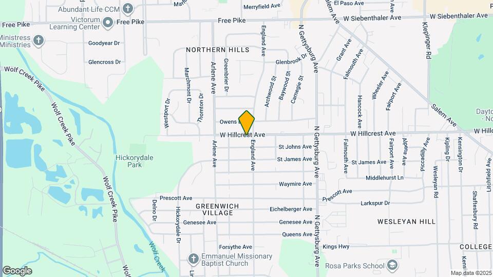 4612 W Hillcrest Ave Map and Location Details