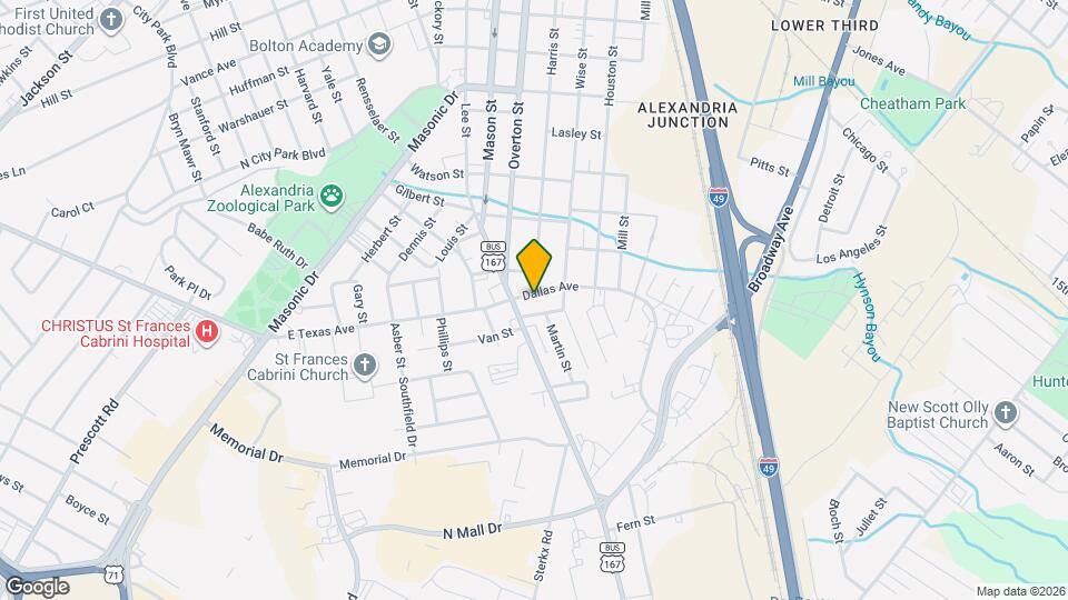 1601 Dallas Ave Map and Location Details