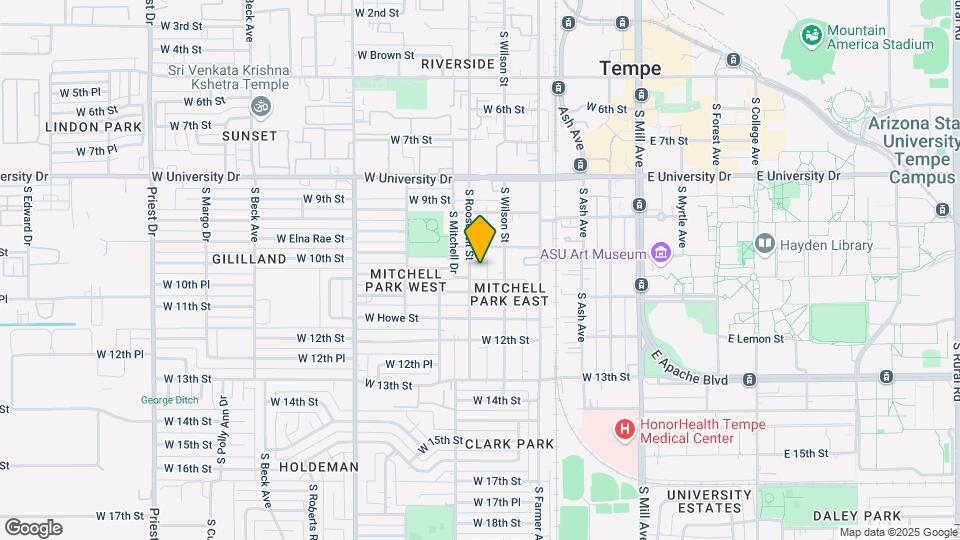 1021 S Roosevelt St Map and Location Details