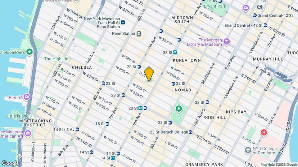 117-119 W 26th St Mapa y Detalles de la Ubicación